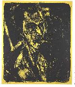 Ernst Ludwig Kirchner Selfportrait with cigarette oil painting